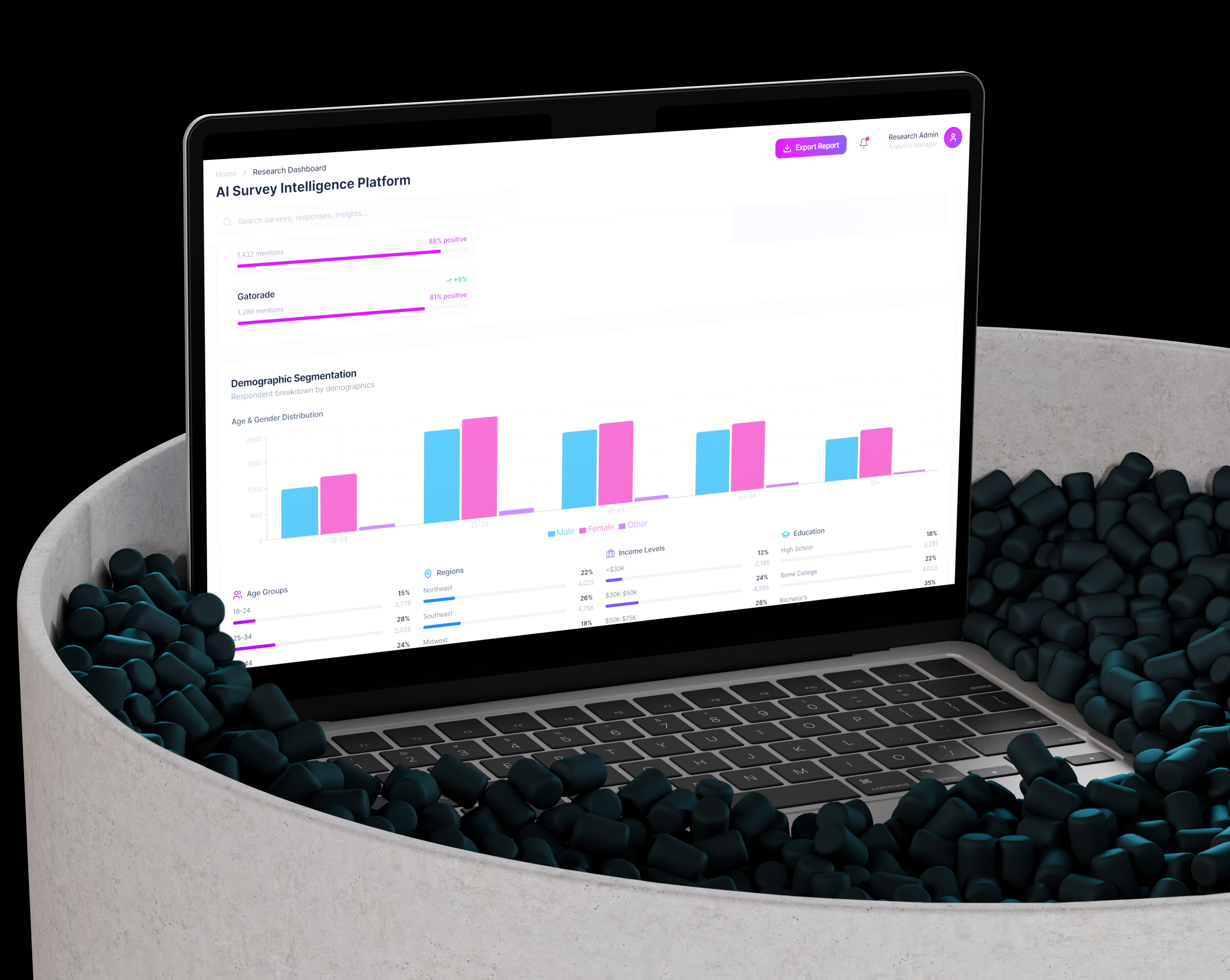 Research workflows and survey intelligence context